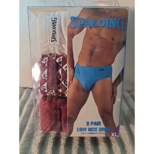 NOS Vtg Mens XL 40-42 Waist Spalding Low Rise Briefs W/ Support Pouch Colored 3